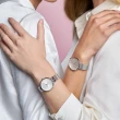 【OBAKU】知性美學米蘭時尚腕錶-銀X白(V252LXCIMC)