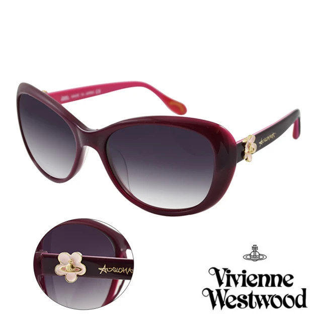 【Vivienne Westwood】英國薇薇安魏斯伍德復古小花星球太陽眼鏡(紫  AN802M03)