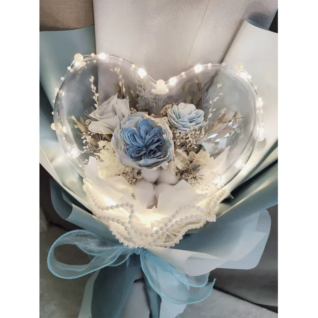 【OSTARA FLORIST 奧斯塔拉花藝】愛心波波球(永生花材、永生玫瑰、索拉玫瑰、永生配材、波波球)