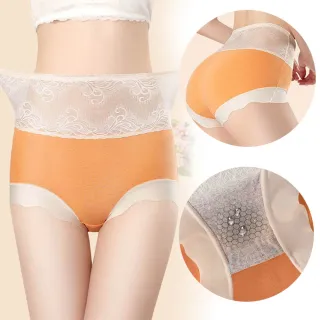 【PinLe 拼樂】雙11出清 10件組高腰蕾絲收腹無痕抑菌內褲  顏色隨機(蕾絲)