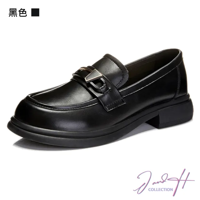 【J&H collection】簡約英倫風百搭素色福樂鞋(現+預 黑色 / 米色)