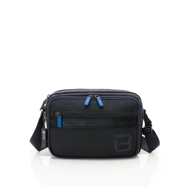 【BESIDE-U】機能潮流側背包 輕量防盜斜背包 藍色 黑色(RFID防盜錄、高強度防潑水)