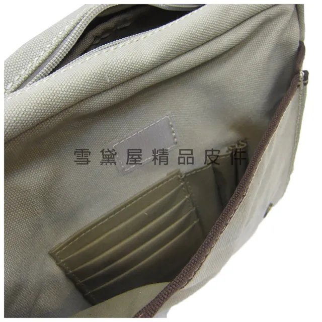 【SNOW.bagshop】雙11 真皮 肩側包超中容量主袋+外袋共三層經典100%純棉加強防水帆布(真皮包包 