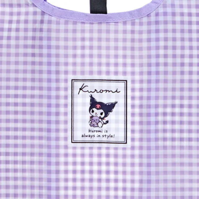 【SANRIO 三麗鷗】可摺疊環保購物袋 S 酷洛米 紫格紋