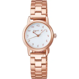 【agnes b.】marcello系列 氣質簡約法式手寫太陽能女錶(V117-KRR0K/BU9048X1)