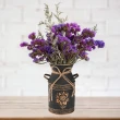 【JEN】田園風壓紋金屬刷金花器花瓶高19cm(2色可選)