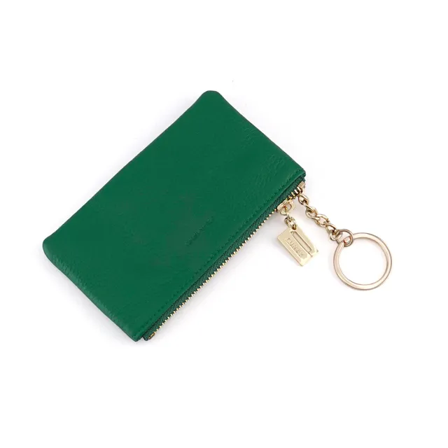 【CUMAR】牛皮鑰匙扣環零錢包(綠色)