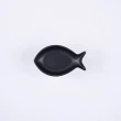 【青芳製作所】仿舊霧黑不鏽鋼魚造型餐盤16cm