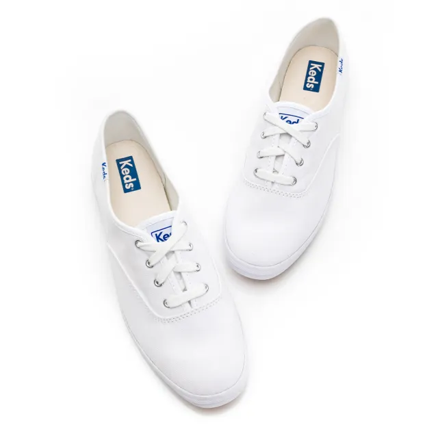 【Keds】CHAMPION 品牌經典帆布小白鞋(白)