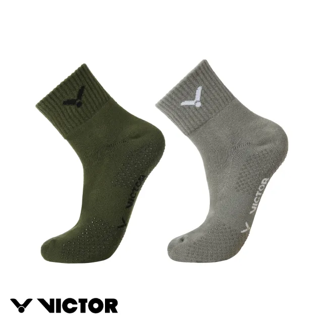 【VICTOR 勝利體育】運動LOGO中性襪 低筒、止滑(C-5101 G/H 森林綠/岩石麻)