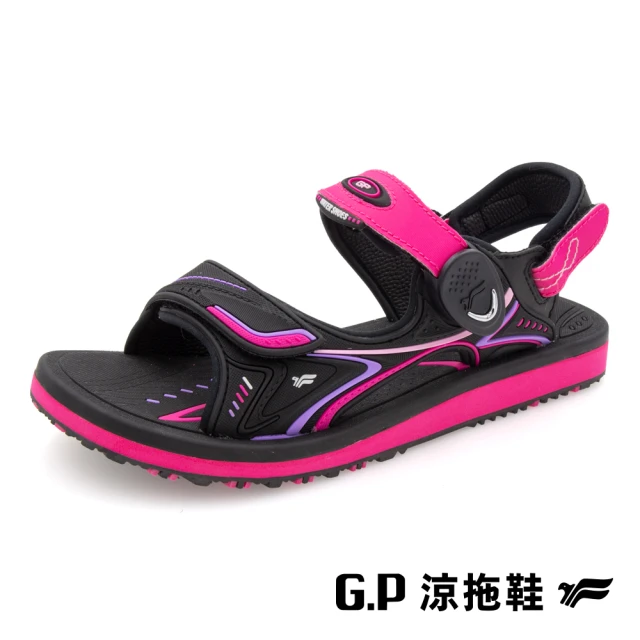 G.P 女款機能緩震雙帶拖鞋G9334W-黑桃色(SIZE: