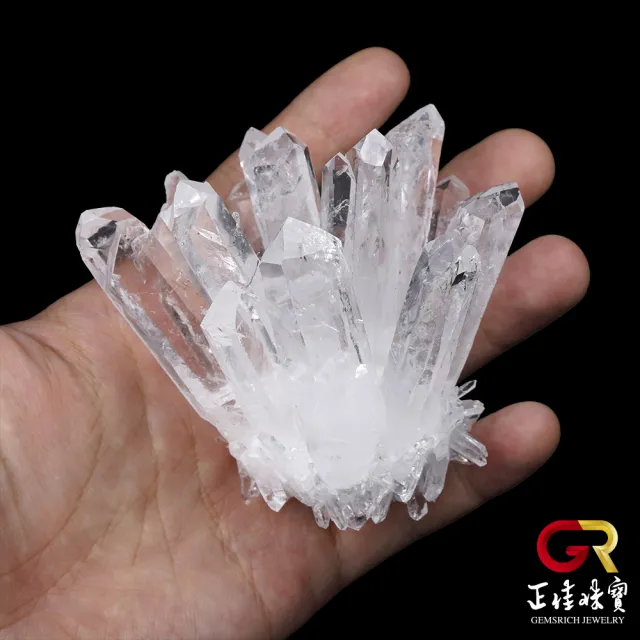 正佳珠寶】白水晶純淨能量水晶簇｜原木崖柏木座(白水晶原礦晶簇群消磁