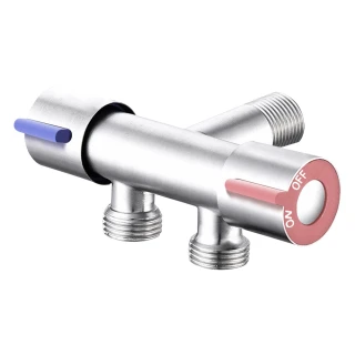 【神崎家居】304不鏽鋼一進二出雙控三通角閥