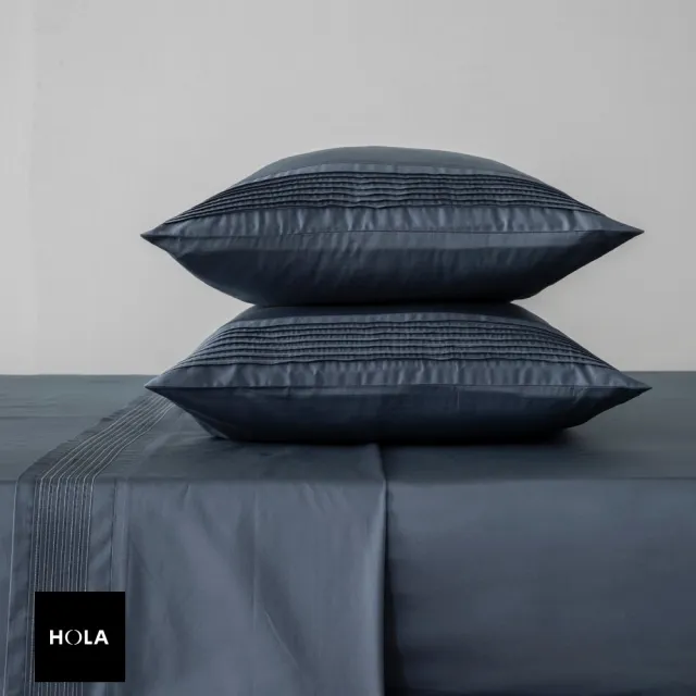 【HOLA】艾維爾埃及棉素色床包雙人石墨藍