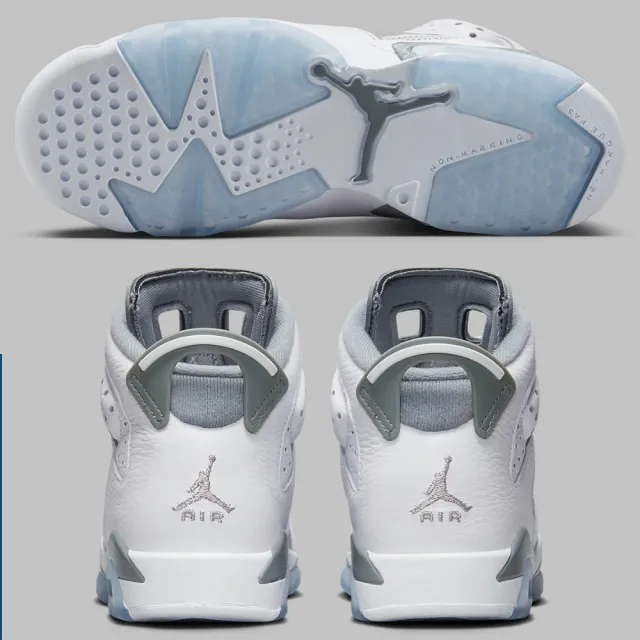 NIKE 耐吉 休閒鞋 Air Jordan 6 Cool Grey GS 酷灰 女款 384665-100(休閒鞋)