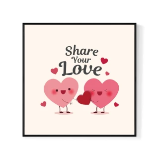 【菠蘿選畫所】Share Your Love-60x60cm(可愛情人節掛畫/送禮佈置/情人節禮物)