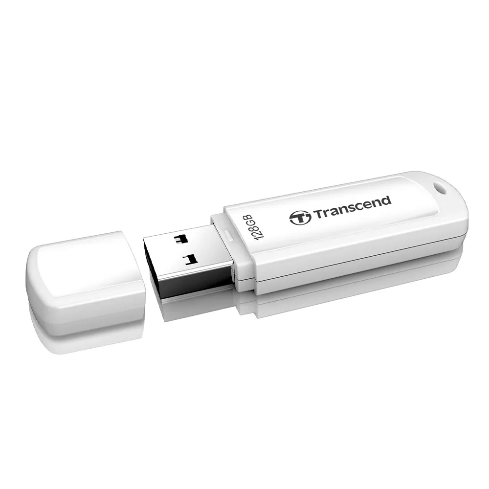 【Transcend 創見】JetFlash730 USB3.1 128GB 隨身碟-典雅白(TS128GJF730 新舊包裝隨機出貨)