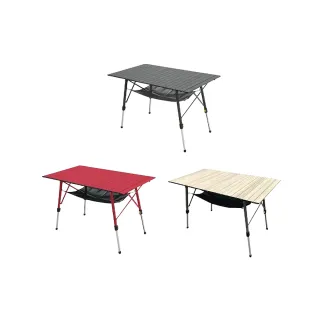 【Lumikenka 露米】露米 無段式鋁捲桌 120cm 木紋色(蛋捲桌 鋁捲桌 露營桌 露營 逐露天下)