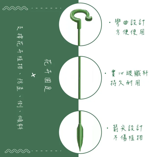 【園藝用品】植物支撐桿-5入(花卉 固定架 爬藤 園藝支撐桿 固定工具 觀葉植物 室內植物 瓜架)