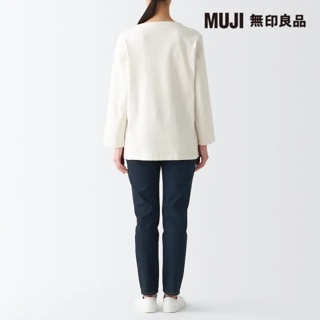 【MUJI 無印良品】女有機棉混彈性丹寧合身褲(原色)