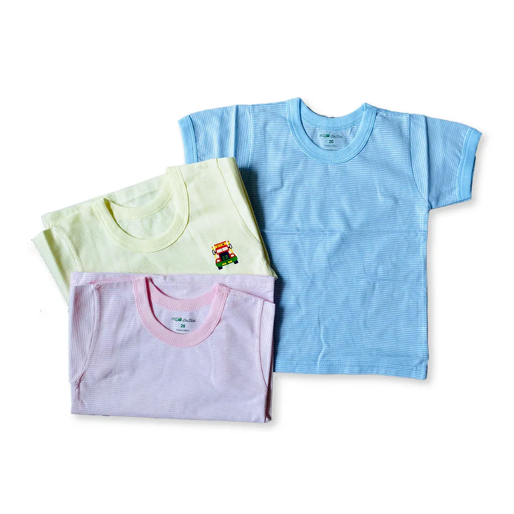 【Oluna 歐露娜】小三福 單棉短袖 20/22/24號(寶寶短袖 小孩短袖 兒童短袖 寶寶睡衣 居家服)