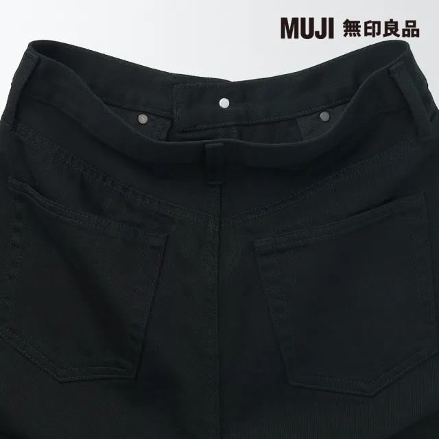 【MUJI 無印良品】女有機棉丹寧直筒褲(黑色)