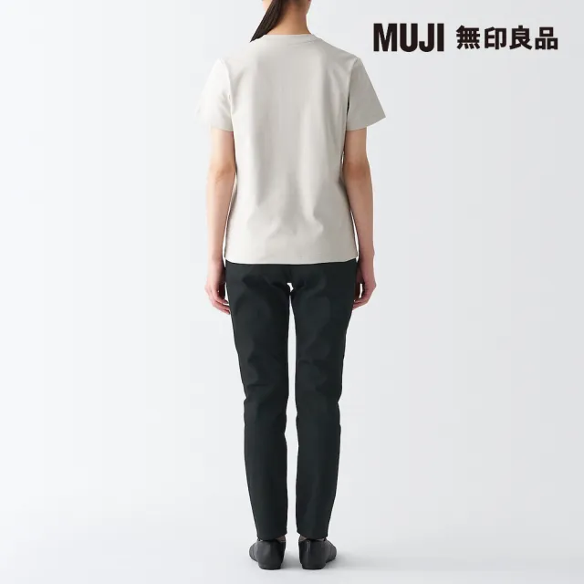 【MUJI 無印良品】女有機棉混彈性丹寧合身褲(黑色)