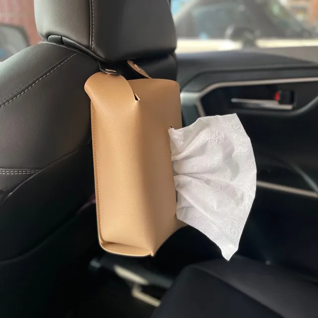 【MEHOME美好家】汽車用吊掛式面紙盒套/衛生紙袋(皮革材質)