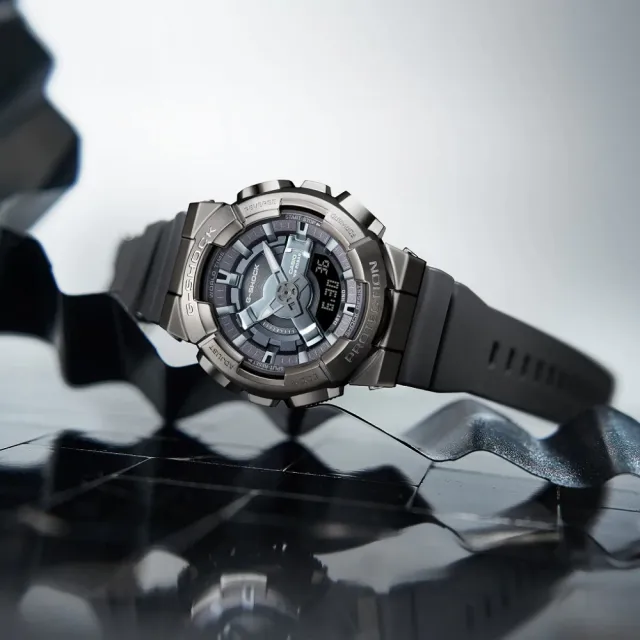 【CASIO 卡西歐】G-SHOCK WOMEN 時尚金屬外殼 雙顯腕錶 禮物推薦 畢業禮物(GM-S110B-8A)