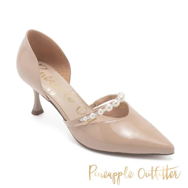 【Pineapple Outfitter】GITTEL 羊皮珍珠尖頭中跟鞋(鏡粉色)