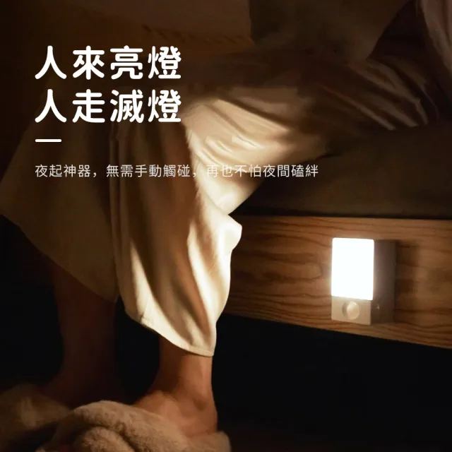 【OMG】智能感應LED充電式小夜燈 床頭燈/走廊燈/緊急照明(免安裝/可掛可移動)