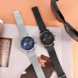 【Tommy Hilfiger】簡約三眼 兩地時間 日期顯示 米蘭編織不鏽鋼手錶 藍色 44mm(1710504)