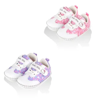 【HELLO KITTY】12.5-15cm兒童鞋 寶寶鞋學步鞋 小碎花輕量減壓(紫&粉色)