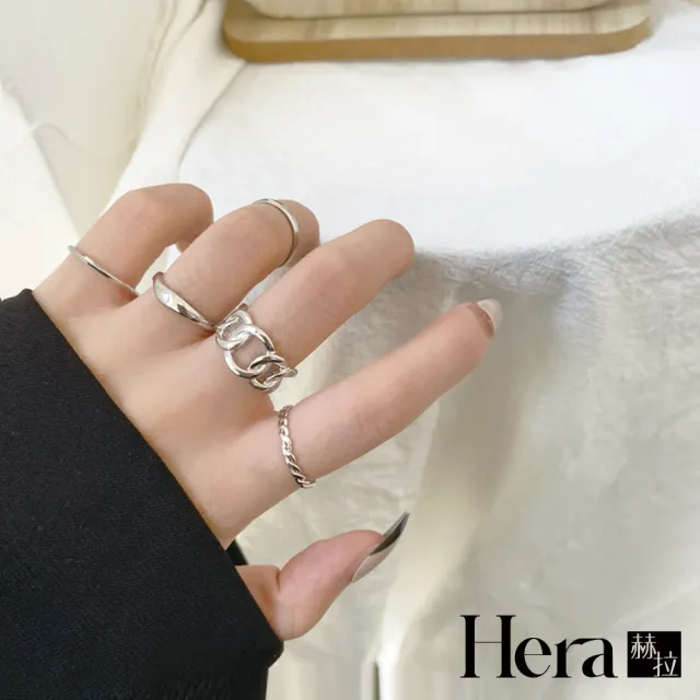 【HERA 赫拉】五件套個性戒指 H112020703(飾品)