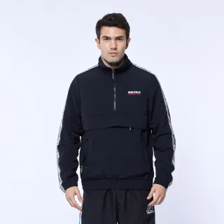 【NAUTICA】男裝 COMPETITION立領撞色LOGO織條衝鋒衣(黑色)