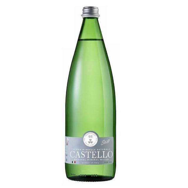 【CASTELLO 卡司得洛】天然礦泉水 1000MLx6入 箱 義大利  玻璃瓶裝 