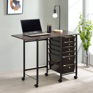 【AAA】MIT六抽移動式折疊桌(工作桌.電腦桌.辦公桌.收納車.書桌.邊桌.茶几桌.抽屜推車)