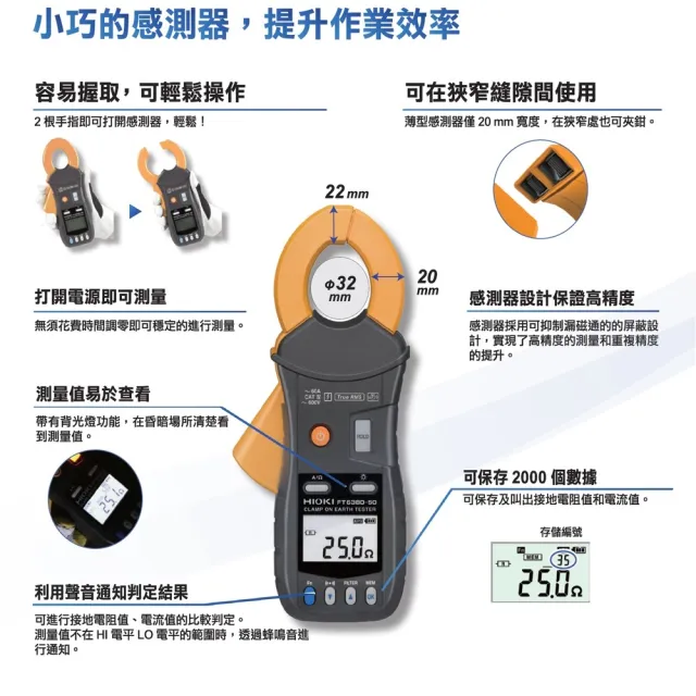 【HIOKI】FT6380-50勾式接地電阻計(總代理公司貨-保固三年)