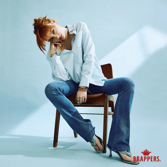 【BRAPPERS】女款 清新簡約條紋襯衫(水藍)
