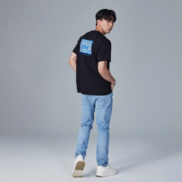 【Lee 官方旗艦】男裝 短袖T恤 / 背部格紋印花 氣質黑 舒適版型(LB302014K11)