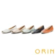 【ORIN】率性金屬方頭牛皮 女 平底鞋(粉色)