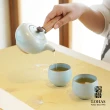 【LohasPottery 陸寶】知己側把茶組 汝窯天青色(一壺兩杯 雅緻木盒 繼承宋代美學氣韻和風采)