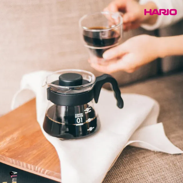 【HARIO】V60好握系列01藍媚茶色咖啡壺450ml(日本製 咖啡壺 手沖 分享壺)