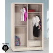 【顛覆設計】歐內加白梣木色4x7尺推門衣櫥