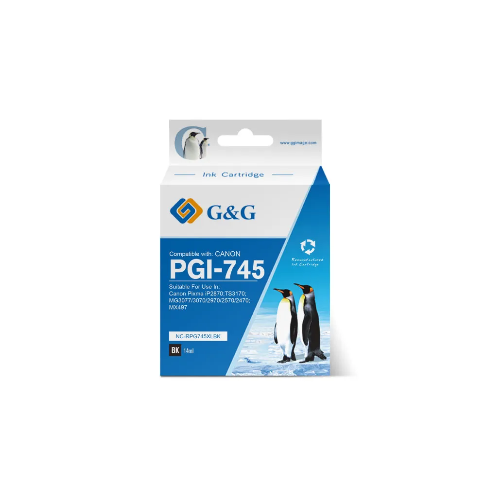 【G&G】for CANON 黑色 PG-745XL/PG745XL 高容量相容墨水匣(適用 PIXMA TR4570/T4670/iP2870/MG2470)