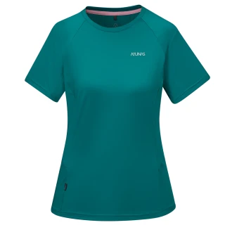【ATUNAS 歐都納】女款POLARTEC POWER STRETCH短袖T恤(A2TS2322W珐瑯綠/防曬透氣/吸濕排汗/舒適快乾)
