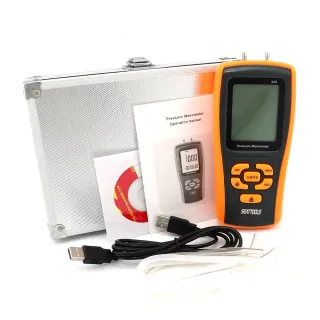 【職人工具】185-PMI14+2高精度壓力錶 壓差計 氣體壓力測試儀 空氣壓力錶(爐壓計 數位式微壓計 差壓計)