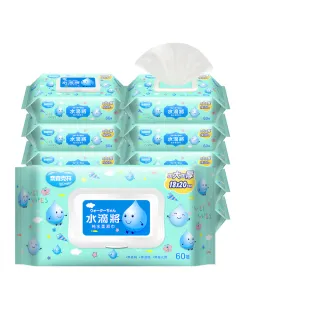 【奈森克林】水滴將純水加厚加大加蓋柔濕巾(60抽x10包)