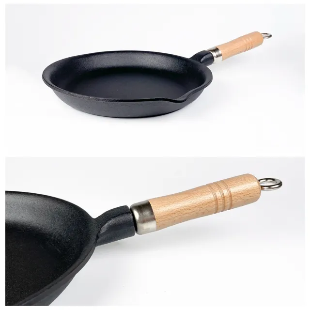 福介商店 南部鐵器 日本鑄鐵鍋 鳳文堂 木柄平底鍋 24cm 單柄 炒鍋 煎鍋