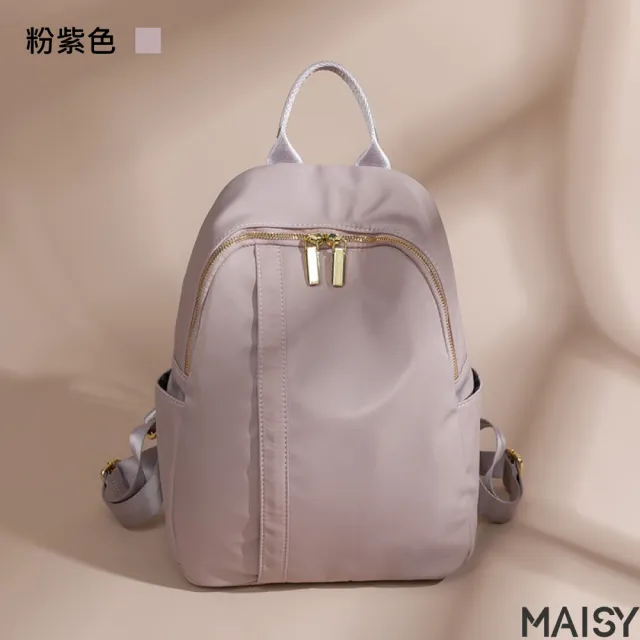 【MAISY】簡約時尚旅行牛津帆布包(黑色／杏棕色／杏灰色／灰藍色／粉紫色／深灰色)